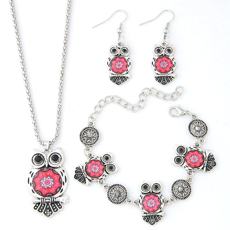 Vintage Owl Pendant Necklace Earrings Bracelet Set For women|ruв категории Украшения,ювелирные изделия, ожерелье - от Buy2taobao.com для оказания профессиональной услуги покупки агента Taobao