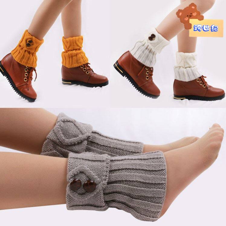 护腿袜套女短款秋冬季护脚踝加厚保暖针织毛线堆堆袜套护脚脖脚腕