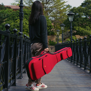 Saning加厚电吉他包专用贝斯琴包个性双肩背包高颜值防水bass袋盒