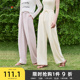 三福休闲裤2025夏季宽松bf慵懒风阔腿裤简约直筒长裤子女装838483