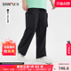 三福2024夏季男士立体口袋宽松直筒休闲裤 美式嘻哈长裤485515