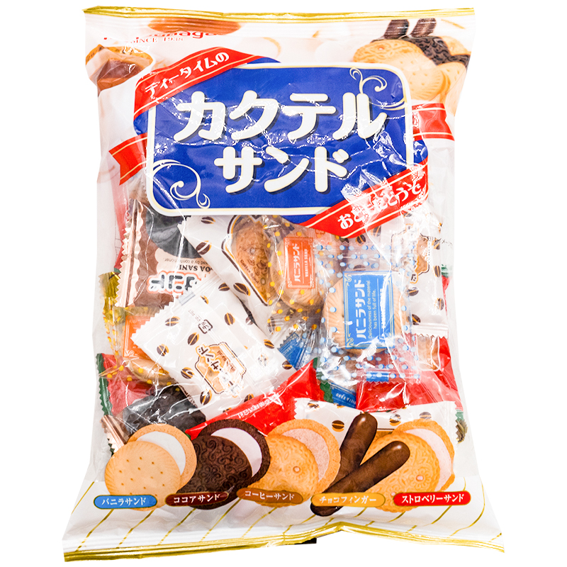 现货日本进口松永什锦五种口味独立包装夹心饼干小零食袋装210.5g