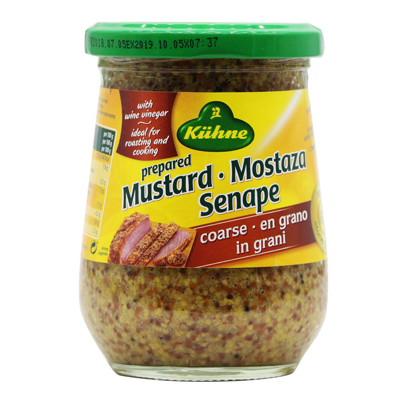 德国进口冠利粗粒芥末籽酱250g煲汤沙拉酱意大利面酱海鲜烤肉蘸酱