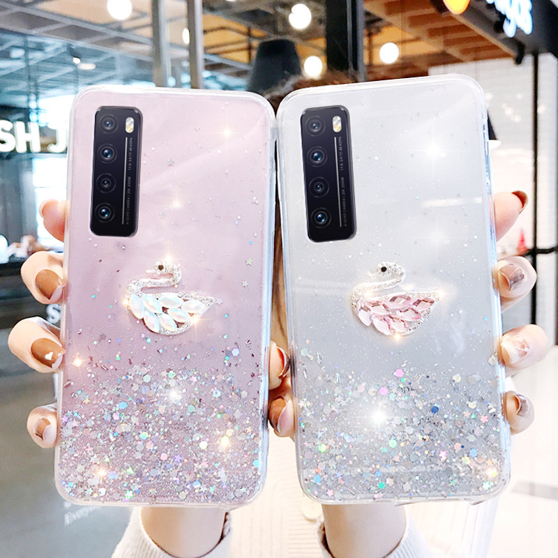 水钻天鹅华为nova7手机壳女5g版7se防摔保护壳7pro女款网红nova6全