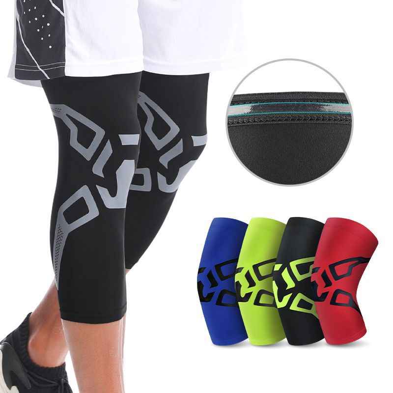 运动护膝薄款针织加压护腿套男女款篮球足球骑行运动护具装备