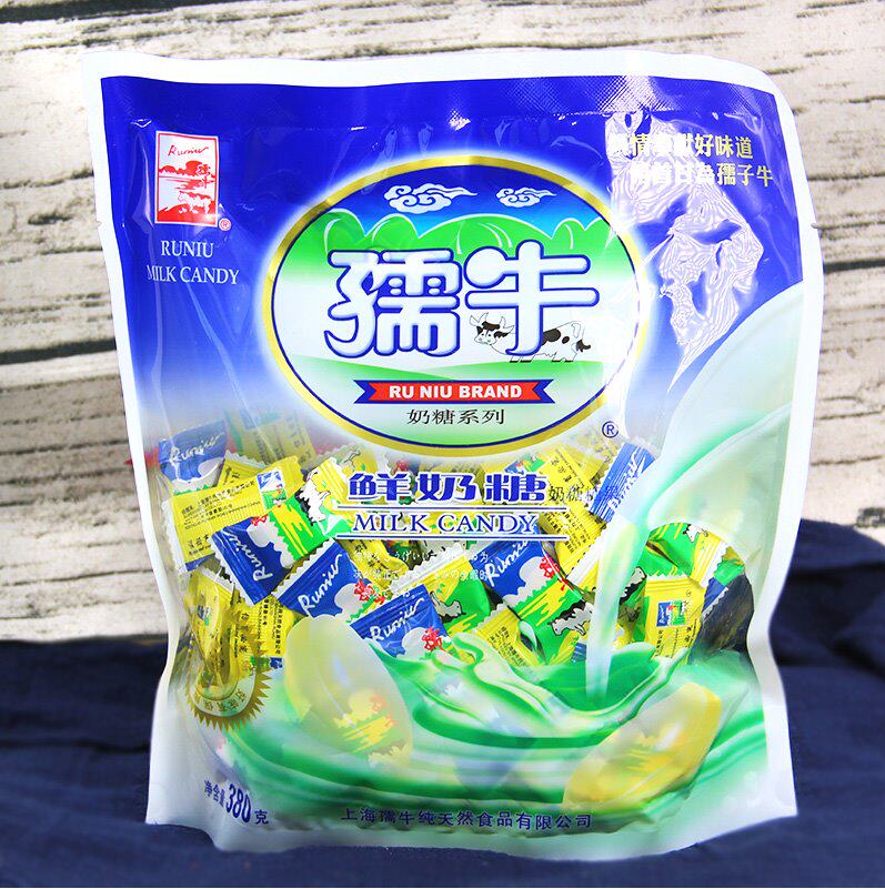 奶糖怀旧食品 孺牛_孺牛奶糖380克 孺牛儿时经典回忆牛奶糖软糖喜糖