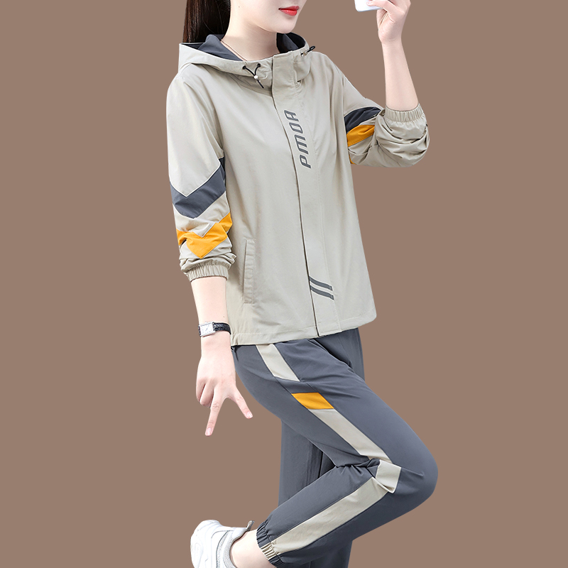 李宁官方运动休闲套装女春秋2023年新款时尚大码女装连帽跑步服卫