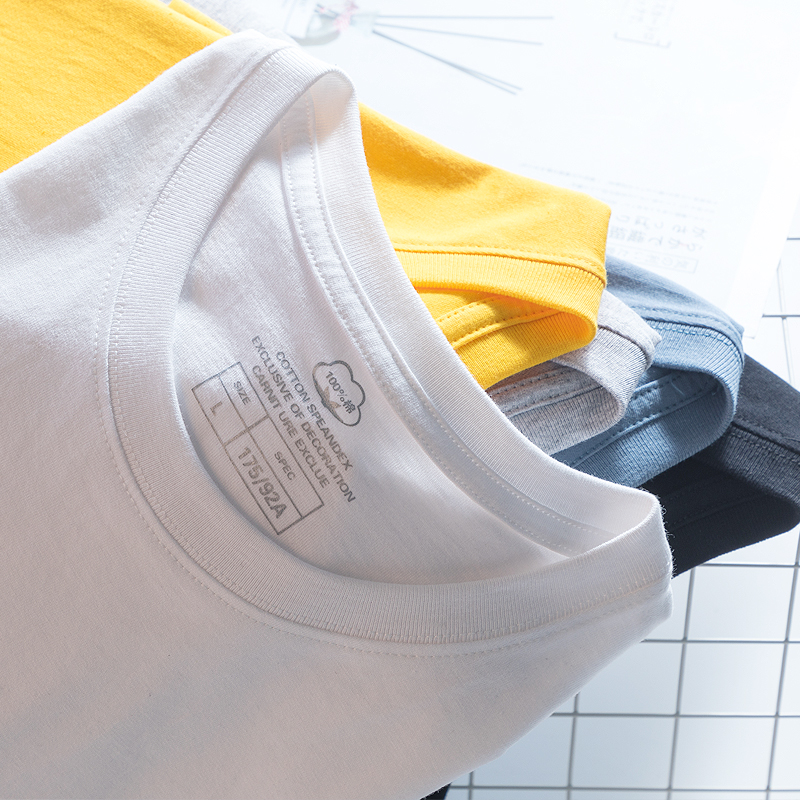 pure cotton Short sleeved T-shirt Solid summer T-shirts half sleeve white leisure time Base coat Easy Large Trend T-shirtin the Men's clothing, T-shirt category - from Buy2taobao.com to provide professional Taobao agent buy service