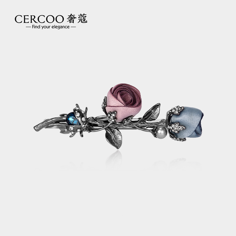 Cercoo/奢蔻玫瑰发夹横夹掐子