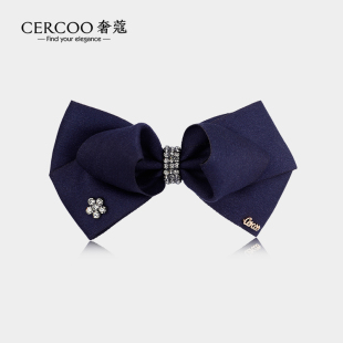 Cercoo/奢蔻蝴蝶结梦境花系列发夹后脑勺一字夹发夹布艺弹簧夹女