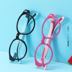 新款儿童防蓝光眼镜TR男女童圆框可配近视镜记忆硅胶镜腿护目镜框