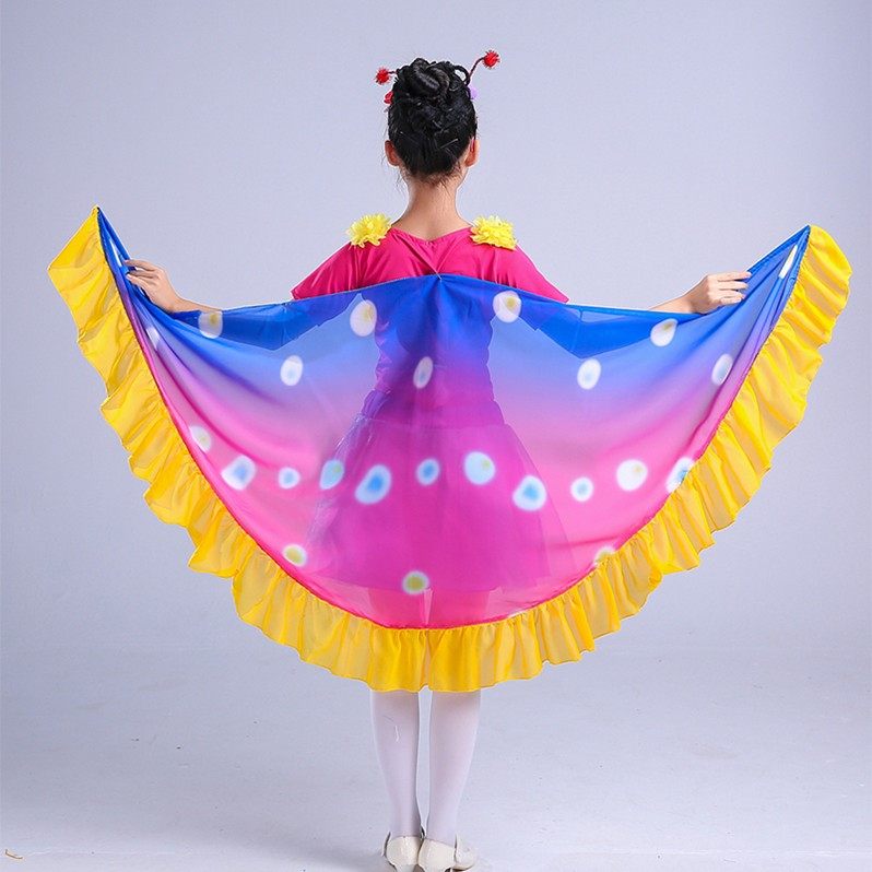 蝴蝶衣服儿童表演服蝴蝶演出服虫儿飞舞蹈道具蝴蝶翅膀演出服成人