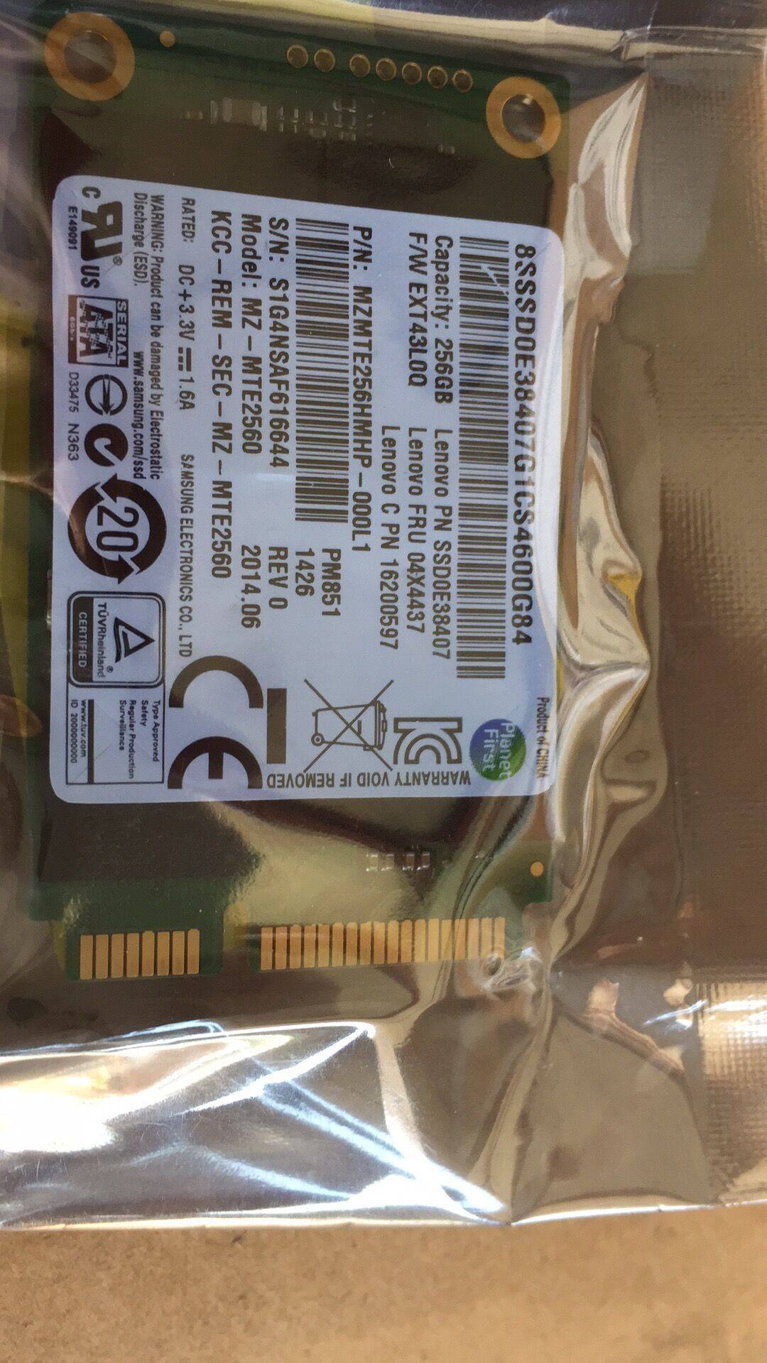 固态硬盘三星pm851msata256g笔记本msatassd通电固态硬盘