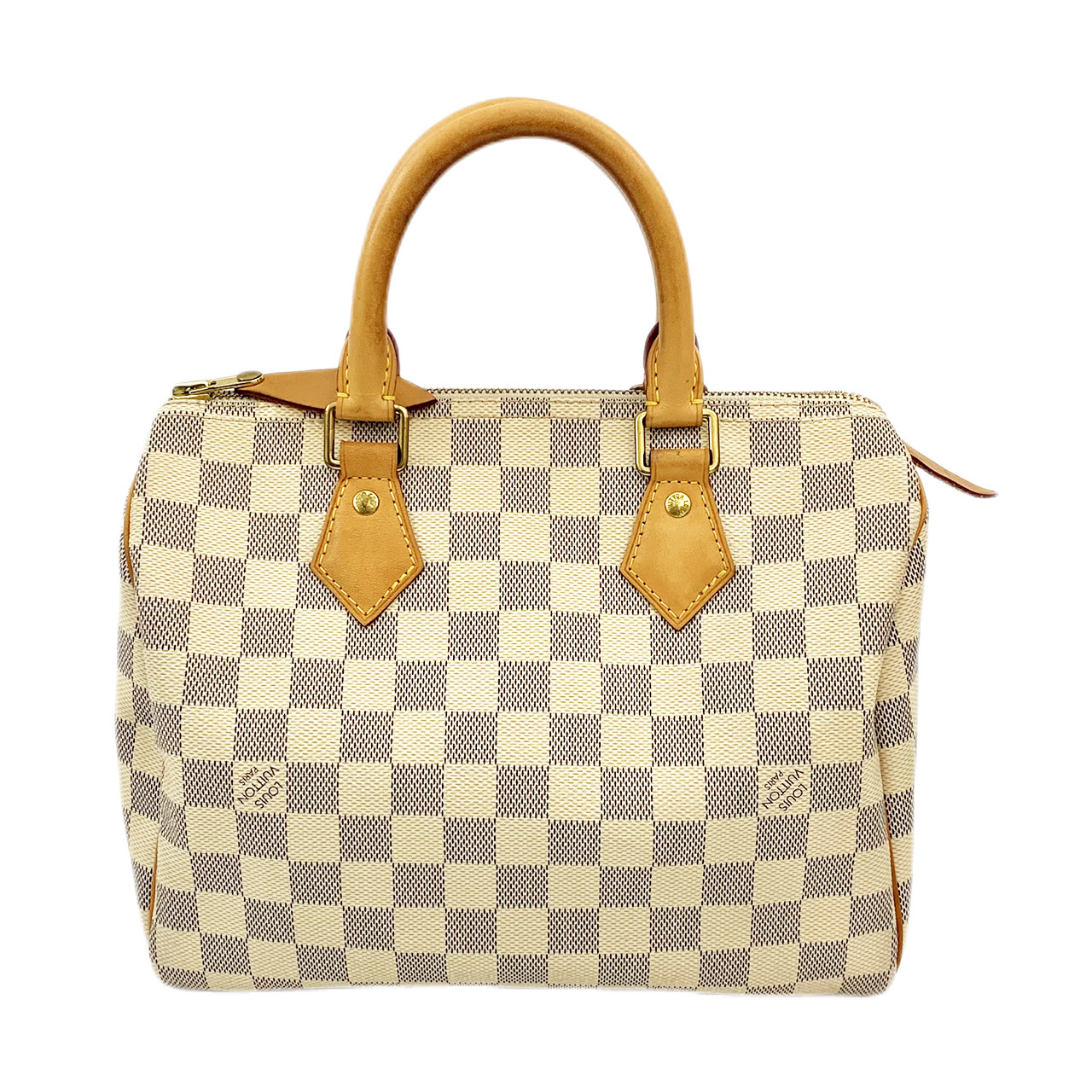 二手奢侈品包包speedy25白棋盘格手提包枕头包公价14300