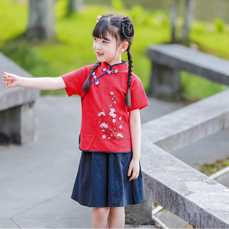 女童汉服夏季儿童国学服中国风古装套装表演服幼儿园过年服文艺