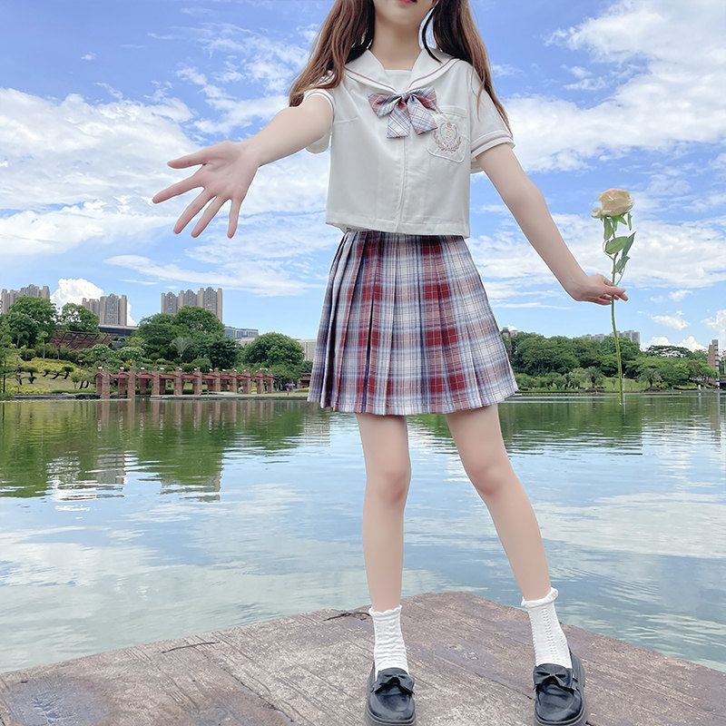 实拍jk制服裙金鱼姬夏季短袖基础款套装全套学院风水手服两件套女