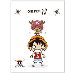 超大整张贴画路飞防水卡通无痕旅行箱装饰行李箱大贴纸定制整张