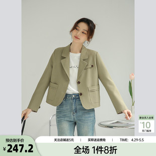 奈格薇儿小个子复古西装外套女春秋2024新款超好看休闲短款西服