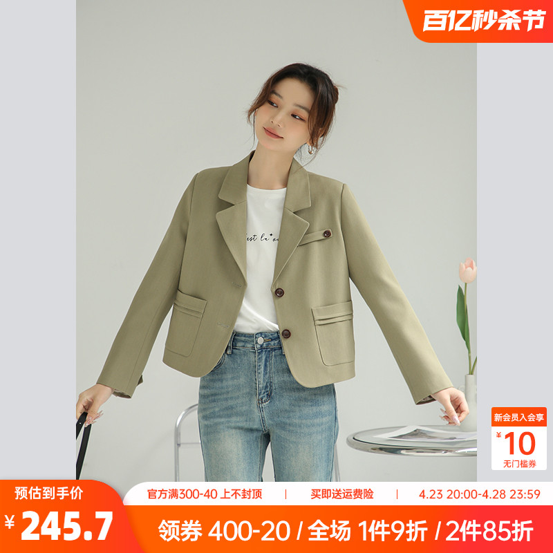 奈格薇儿小个子复古西装外套女春秋2