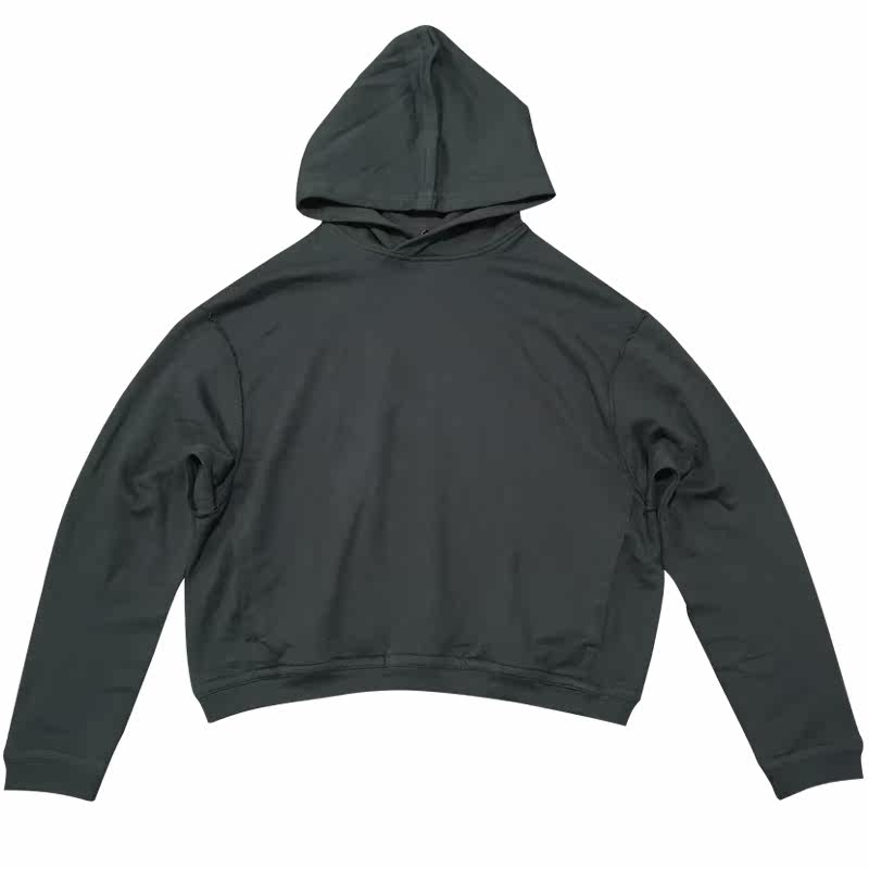 haiderackermannhakanye同款高街纯色剪裁套头衣帽卫衣