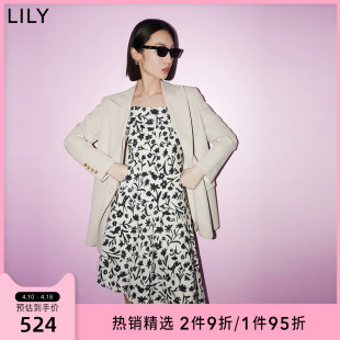 【天丝亚麻】LILY2023夏新款女装舒适艺术印花通勤复古吊带连衣裙