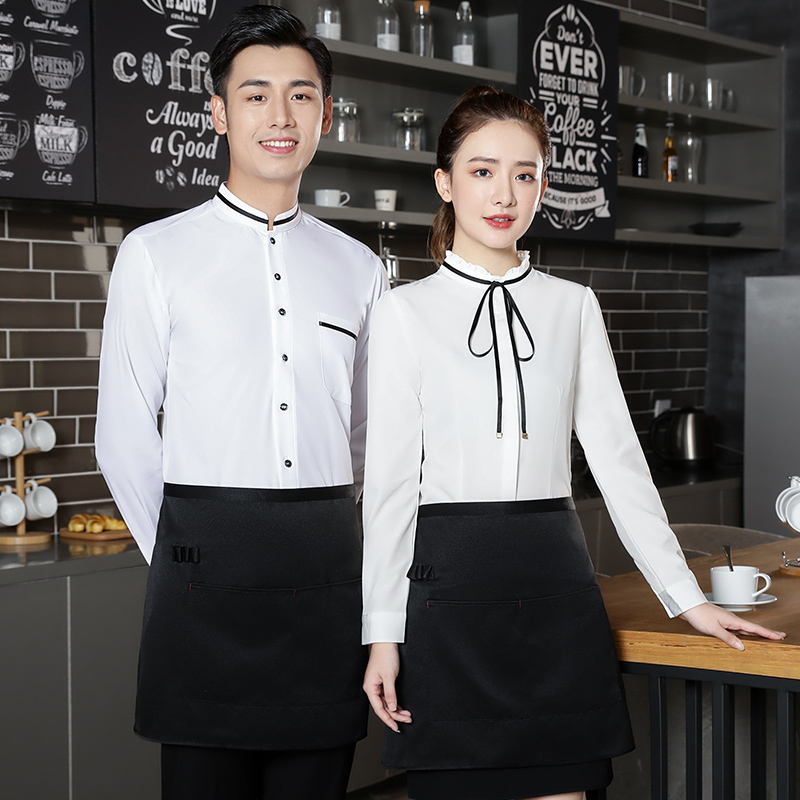 火锅店咖啡厅服务员长袖工装奶茶店西餐厅kfc服务员工作服男女款