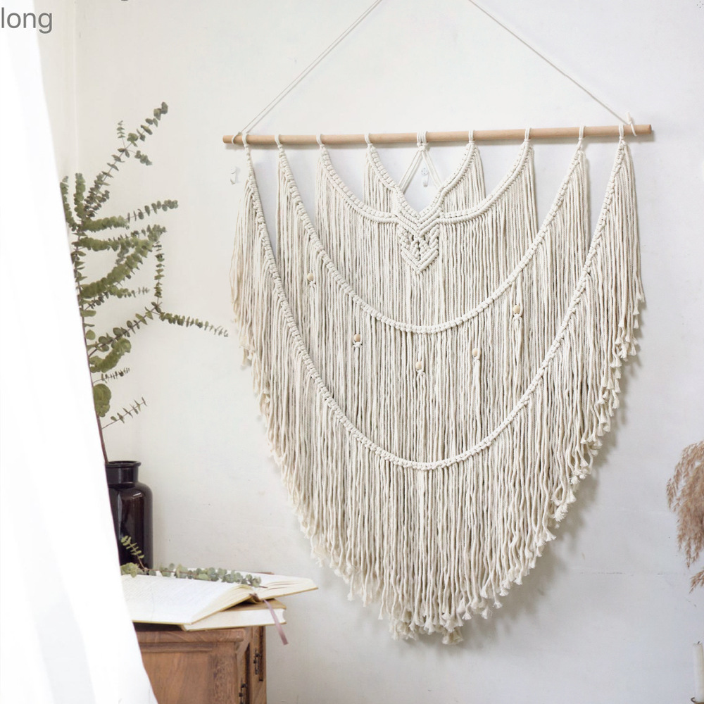 手工装饰北欧风编织挂毯亚壁毯棉绳亚马逊跨境装饰壁挂货源
