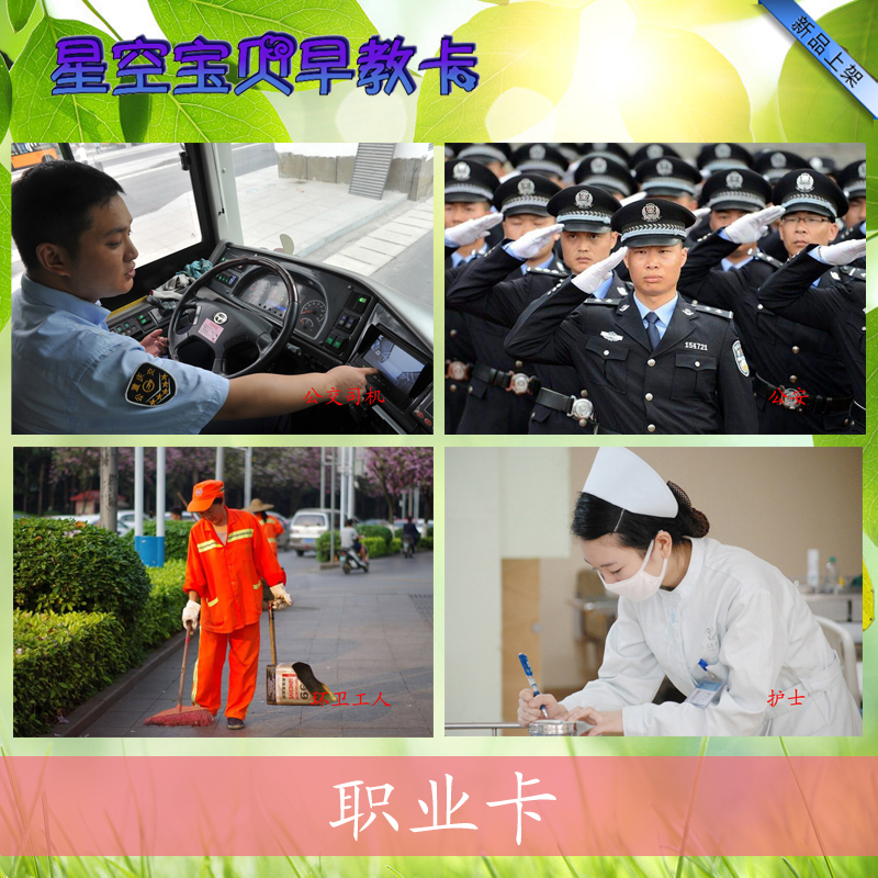 职业名词认知卡孤独症儿童早教语言康