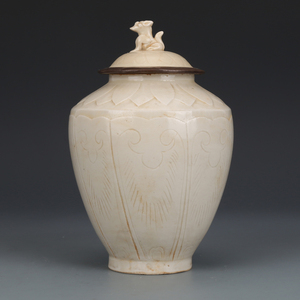 宋定窑乳白釉镶银盖罐古董古玩收藏真品包老保真老物件老货瓷器