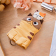 日本设计Kine猫可爱叠猫猫立体造型纯棉布卡通钥匙包手拎收纳包女