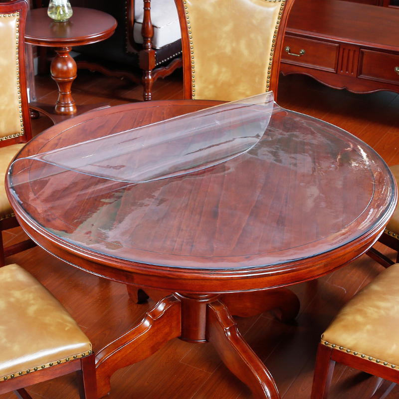 软玻璃圆桌桌布防水防油免洗pvc餐桌垫防烫隔热垫水晶板磨砂加厚