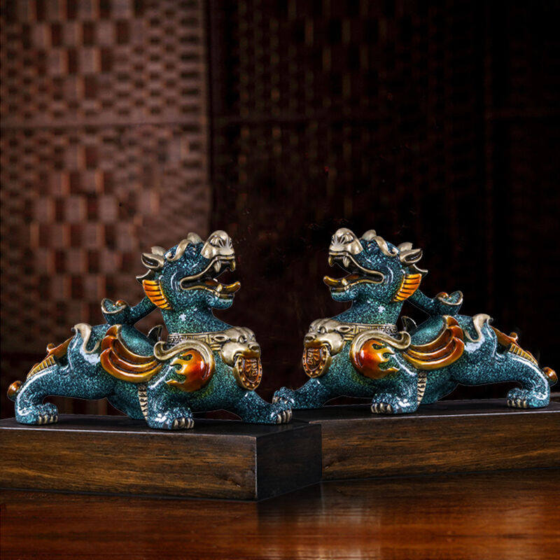 金瑞祥貔貅摆件铜一对招财风水摆设客厅办公室桌家居玄关装饰品开