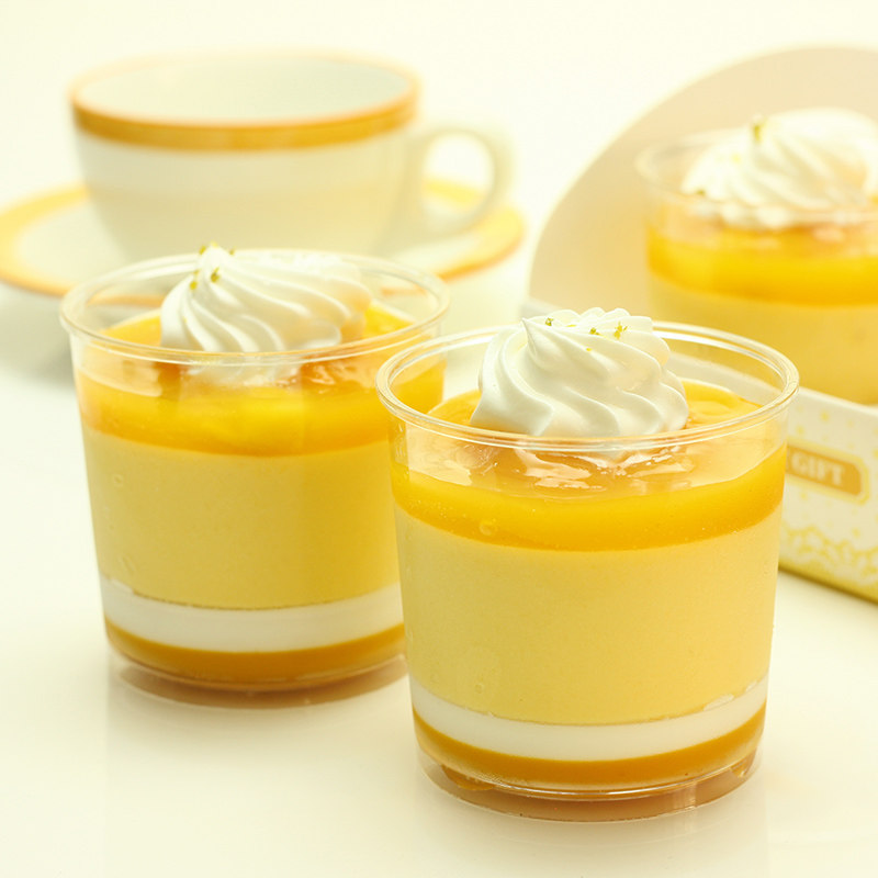 小慕斯杯塑料一次性木糠杯布丁果冻酸奶杯便携式甜品杯带盖航空杯