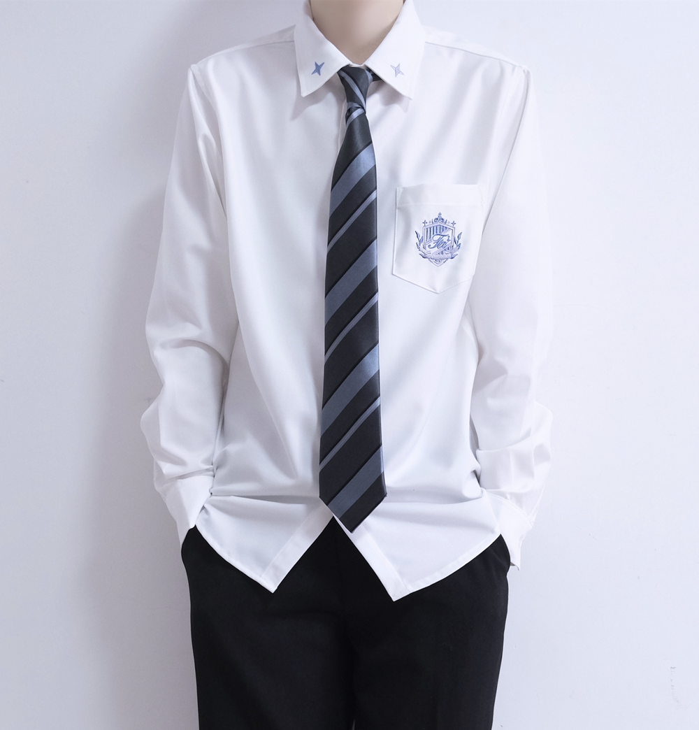 【刺篇】原创jk/dk制服正版日系长袖黑白色刺绣衬衫男女秋冬新款