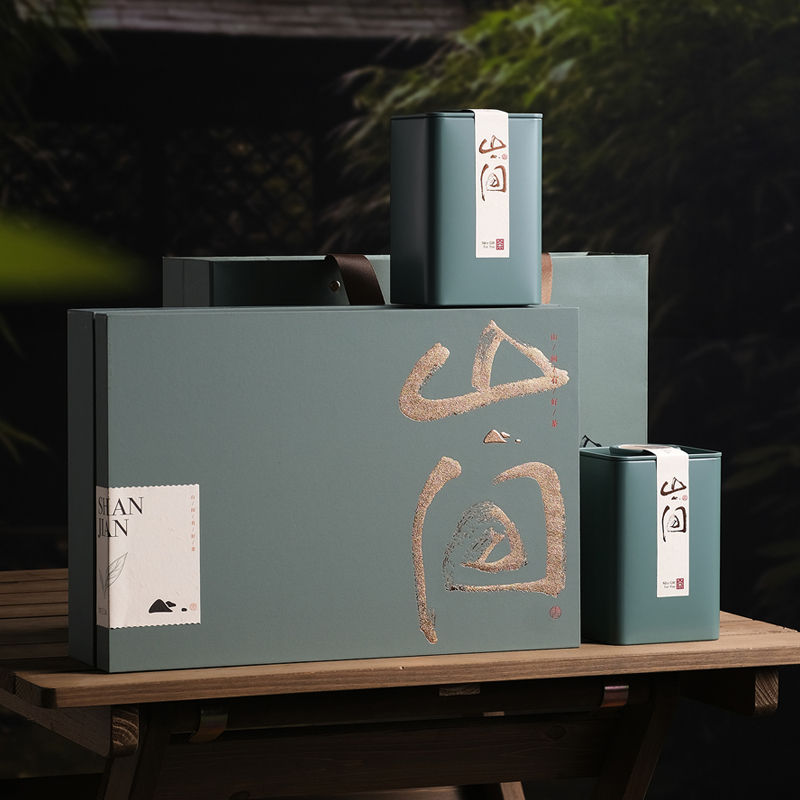 山间通用茶叶送礼礼盒2铁罐龙井茶毛尖毛峰绿茶散茶包装盒空盒