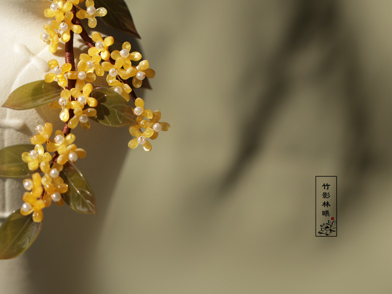 桂花软杆簪子 汉服发饰发簪百搭明制宋制后压头饰女仙气 古风配饰