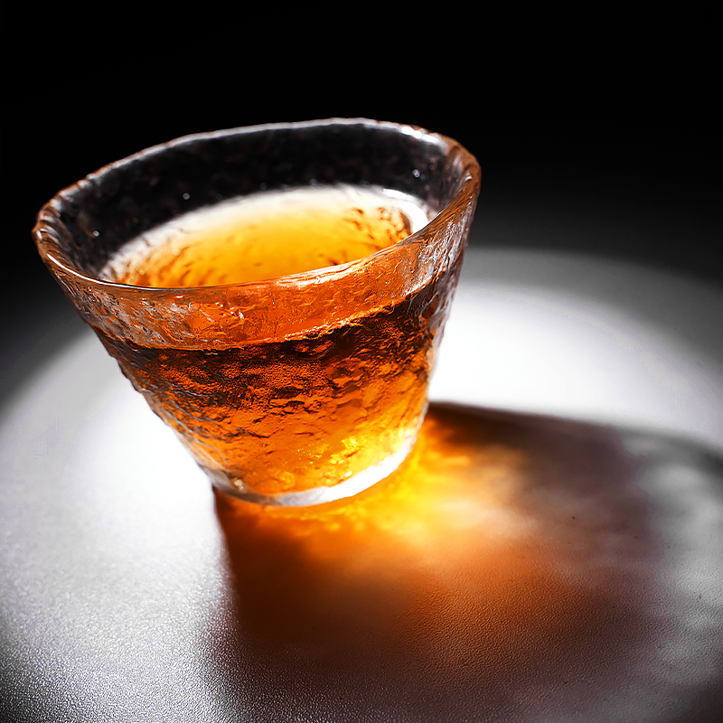 ADERIA津轻初雪手工玻璃杯日本石冢哨子锤纹茶杯品茗清酒威士忌杯