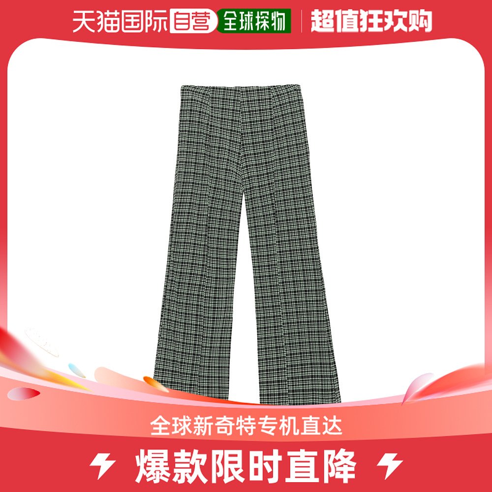 香港直邮潮奢 GANNI 女士格纹高腰休闲裤