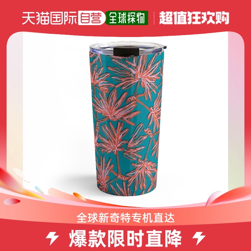 deny designsWagner Campelo Tropic Palms 蓝色旅行马克杯 - 蓝