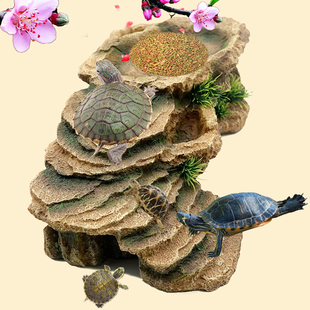乌龟饲养缸石头躲藏屋养小乌龟专用石头晒台晒背休息浮台造景用品
