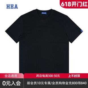 【HEA】国潮纯棉纯色短袖T恤男女同款休闲宽松短袖内搭打底衫T恤