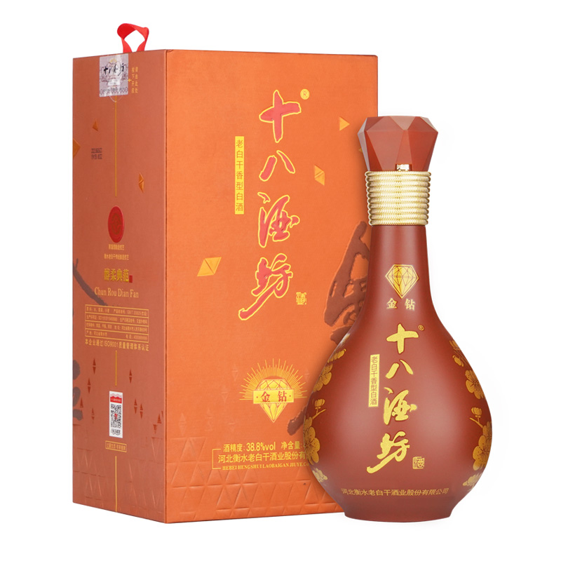 十八酒坊白酒金钻388度480ml单瓶礼盒装