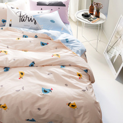 全棉床上四件套纯棉床上用品简约4件套床单被套1.5m1.8m 2米床