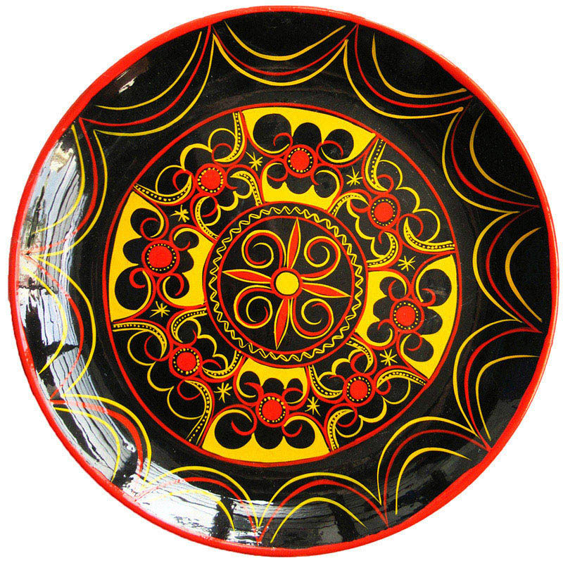凉山彝族餐具盘子民间漆器彩绘纯手工艺品特色餐盘大客厅摆设盘子