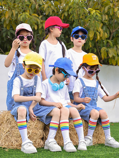 儿童合唱演出服牛仔背带裤六一幼儿园团体表演服小学生毕业照班服