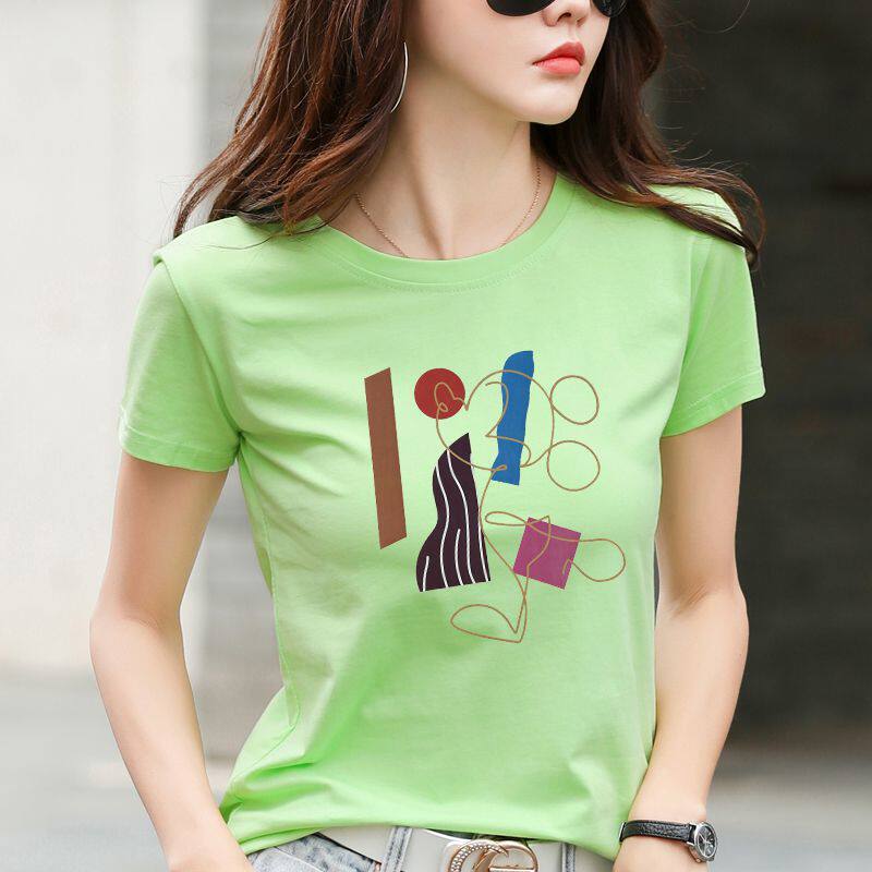 以纯半截袖_官方网店女装yishion/以纯短袖t恤女夏季2021ins纯棉半袖