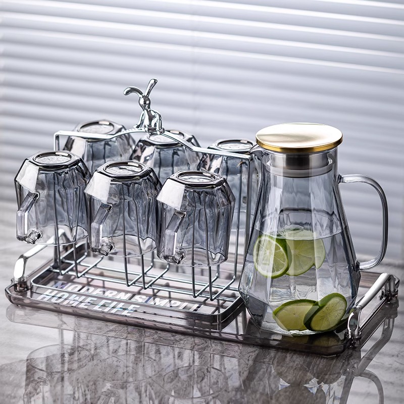 玻璃杯水具摆件大容量冷水壶水具套装耐高温水杯泡茶杯子轻奢精致