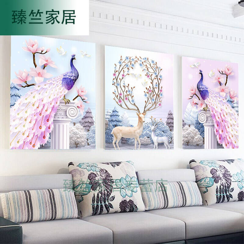 靈妃5D鑽石畫滿鑽新款客廳三聯畫孔雀麋鹿十字繡風景點水晶鑽石繡在類目 居家布藝, 十字繡及工具配件, 十字繡套件中 - 來自Buy2taobao.com提供專業的淘寶代購服務