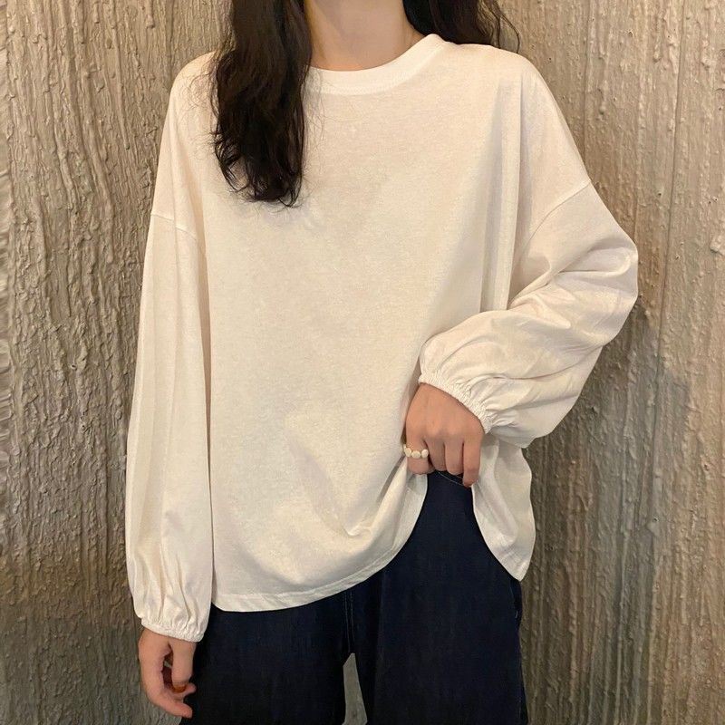 秋季韩版2020新款灯笼袖圆领套头宽松大版基础款长袖T恤上衣女装|msdalam kategori mod main/animasi/Zhou Bian/cos/permainan papan, kostum cosplay/props/perkhidmatan, Wanita Cosplay - dari Buy2taobao.com untuk memberikan perkhidmatan ejen Taobao profesional membeli