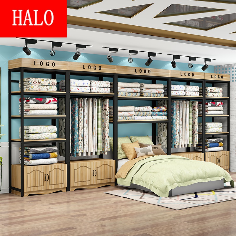 家纺货架超市床上用品展示架四件套枕芯被芯架展示柜定制样品展柜